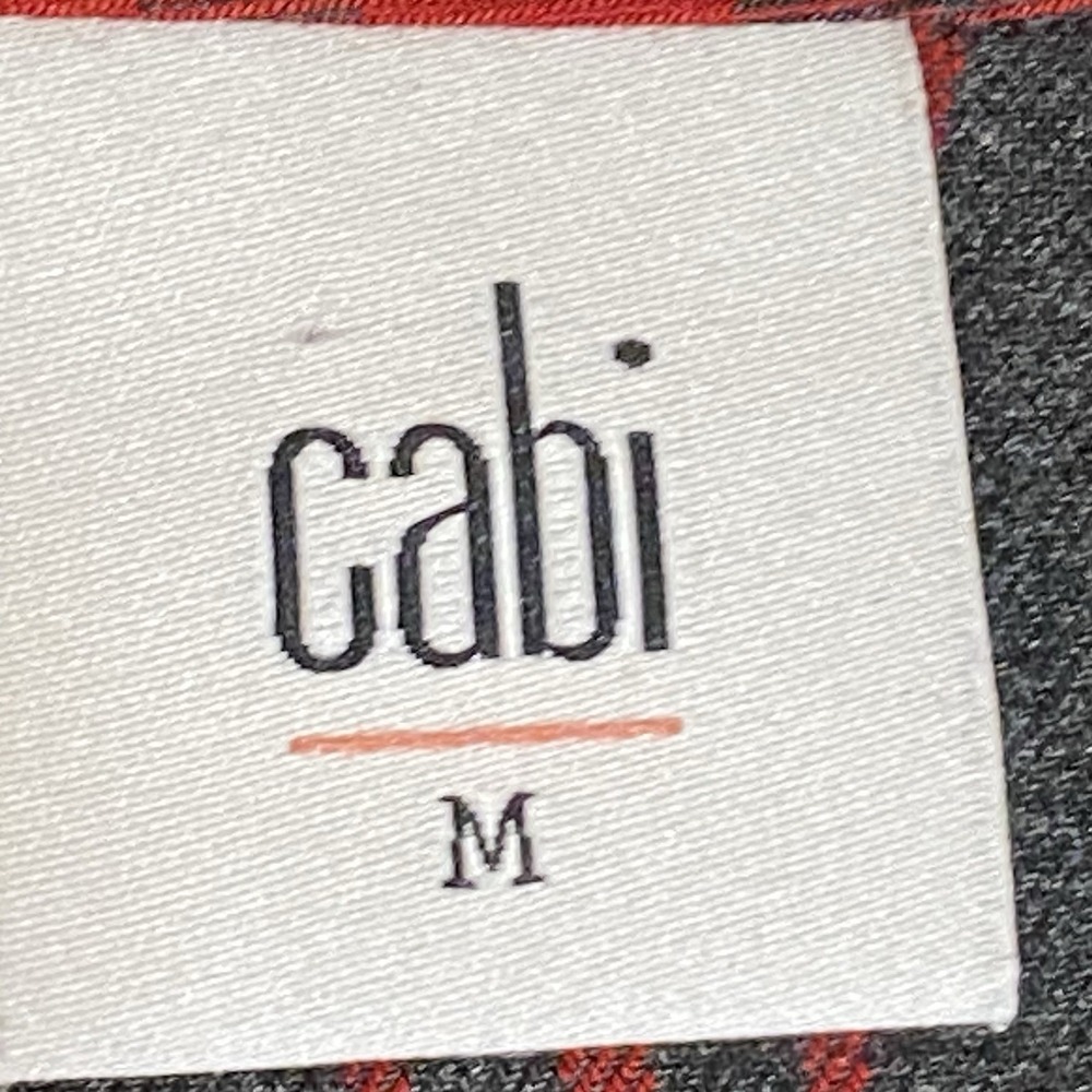 Cabi Top Womens Medium Red Black Plaid 1/2 Button Up Blouse Hi Low Festive Boho - Picture 11 of 16